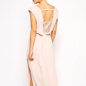 [NWT] ASOS Petite - Lace Back Wrap Front Maxi Dress